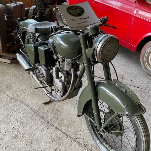 A vintage motorcycle at Treasured Wheels, Kaziranga